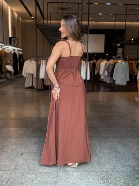 VESTIDO LONGO ZÍPER BIA CORES