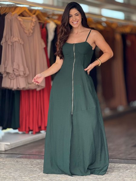 VESTIDO LONGO ZÍPER BIA CORES